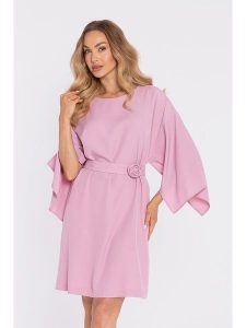 Made of emotion Sukienka w kolorze jasnoróżowym rozmiar: XL. Różowe sukienki Made Of Emotion, xl, bez wzorów, z tkaniny, bez kołnierzyka, bez ramiączek, mini. Za 244,99 zł.