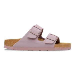 BIRKENSTOCK Arizona BFBC Faded Purple Klapki damskie. Fioletowe klapki Birkenstock, bez wzorów, z materiału, bez obcasa. Za 429,99 zł.
