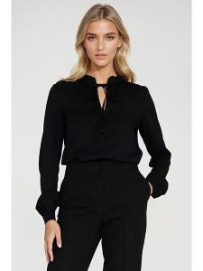 Nife Bluzka w kolorze czarnym rozmiar: 42. Czarne bluzki Nife, bez wzorów, bez kołnierzyka, bez ramiączek. Za 178,37 zł.