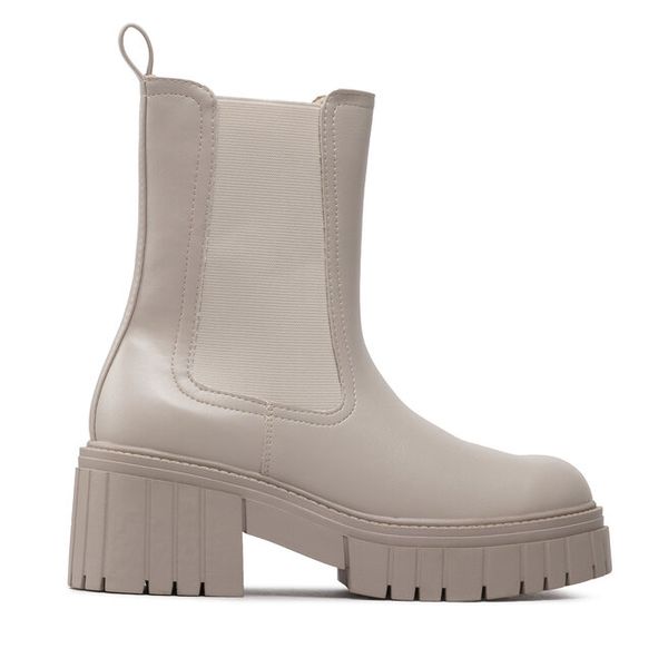 Sztyblety DeeZee. Szare botki DeeZee, bez wzorów, bez obcasa, na słupku, bez zapięcia. Za 129,99 zł.