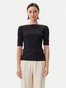 Calvin Klein Bluzka K20K208244 Czarny Slim Fit. Czarne bluzki Calvin Klein, m, bez wzorów, bez kołnierzyka, bez ramiączek. Za 189,99 zł.