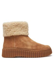 Clarks Botki Torhill Turn 26179563 Brązowy. Brązowe botki Clarks, bez wzorów, ze skóry, bez obcasa, na płaskiej podeszwie, bez zapięcia. Za 519,99 zł.