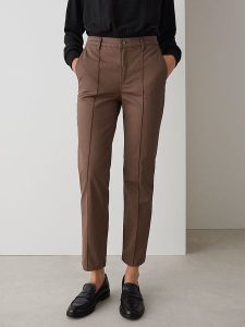 OPUS Spodnie w kolorze brązowym rozmiar: 40/L28. Brązowe spodnie z wysokim stanem Opus, bez wzorów, z materiału, z podwyższonym stanem. Za 173,99 zł.