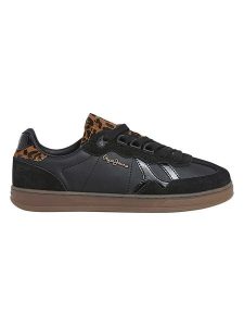 Pepe Jeans FOOTWEAR Skórzane sneakersy "Ball" w kolorze czarnym rozmiar: 39. Czarne trampki Pepe Jeans FOOTWEAR, bez wzorów, z jeansu, bez zapięcia. Za 173,99 zł.