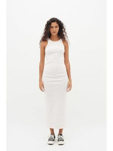 InWear Sukienka w kolorze białym rozmiar: XS. Białe sukienki InWear, na co dzień, xs, bez wzorów, z bawełny, bez kołnierzyka, bez ramiączek, maxi, proste. Za 105,88 zł.