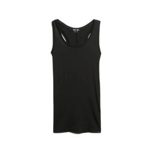 Damski tank top Superdry Studios Lightweight Racer. Czarne topy Superdry, bez wzorów, bez kołnierzyka, bez ramiączek. W wyprzedaży za 99,30 zł.