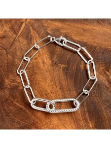 Eclat d'Argent Srebrna bransoletka z elementem ozdobnym rozmiar: onesize. Szare bransoletki Eclat d'Argent, srebrne. Za 259,13 zł.