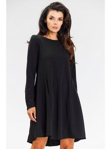 Awama Sukienka w kolorze czarnym rozmiar: L/XL. Czarne sukienki Awama, l, bez wzorów, bez kołnierzyka, bez ramiączek, midi. Za 166,49 zł.