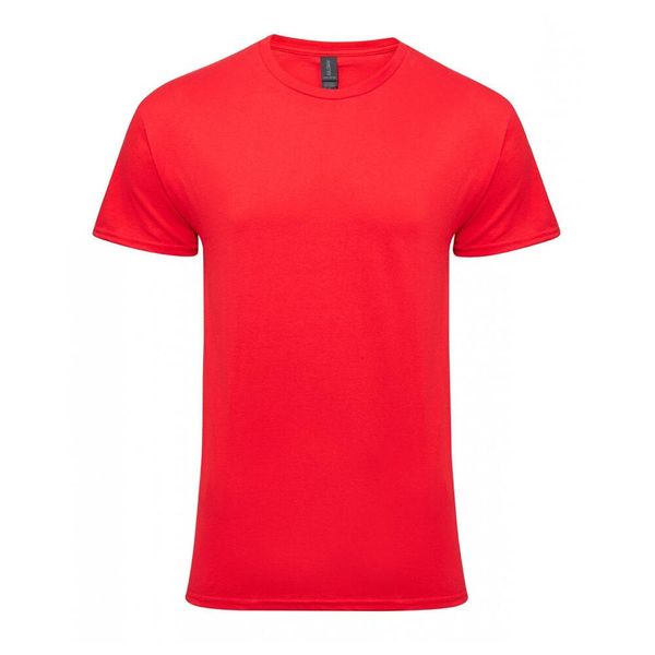 Bawełniana Lekka Koszulka Unisex Dla Dorosłych. Czerwone bluzki GILDAN, l, bez wzorów, z bawełny, sportowe, bez kołnierzyka, bez ramiączek. Za 29,99 zł.