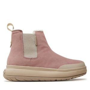 Botki Merrell. Czerwone botki Merrell, bez wzorów, bez obcasa, na płaskiej podeszwie, bez zapięcia. Za 489,99 zł.