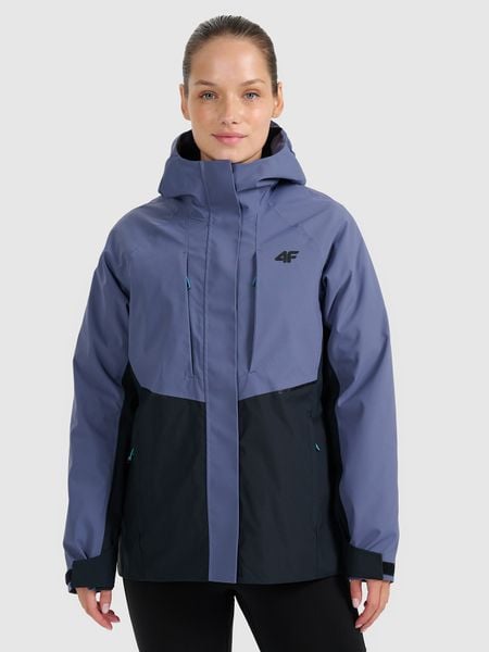 4F Kurtka trekkingowa membrana 10000 damska - granatowa XS. Niebieskie kurtki 4f, na zimę, m, bez wzorów, z materiału, bez kaptura. Za 399,99 zł.