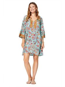 Aller Simplement Sukienka w kolorze turkusowo-pomarańczowym rozmiar: 34-40. Brązowe sukienki Aller Simplement, na co dzień, bez wzorów, klasyczne, bez kołnierzyka, bez ramiączek, midi, proste. Za 43,99 zł.