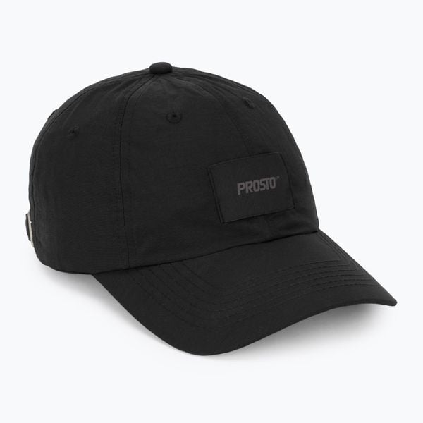 Czapka z daszkiem PROSTO Jacquard. Czarne czapki Prosto, bez wzorów, z materiału. Za 94,99 zł.