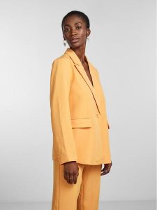 YAS Marynarka Bluris 26028353 Pomarańczowy Regular Fit. Brązowe marynarki i żakiety YAS, m, bez wzorów, z syntetyku. Za 399,99 zł.