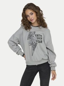 ONLY Bluza Runa 15313683 Szary Regular Fit. Szare bluzy ONLY, xs, bez wzorów, z bawełny, bez kaptura. Za 59,99 zł.