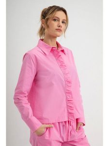Josephine & Co Bluzka "Dylan" w kolorze różowym rozmiar: 44. Różowe bluzki Josephine & Co, bez wzorów, z bawełny, bez kołnierzyka, bez ramiączek. Za 153,71 zł.