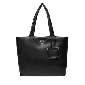 Torebka Guess. Czarne shopper bag Guess, z aplikacjami, bez dodatków. Za 489,99 zł.