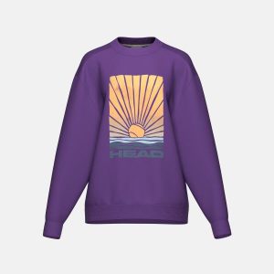 RALLY Damska Koszulka Tenisowa z Okrągłym Kołnierzem. Fioletowe kurtki Head, bez wzorów, bez kaptura. Za 260,00 zł.