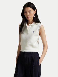 Polo Ralph Lauren Sweter 211970666001 Biały Regular Fit. Białe swetry klasyczne Polo Ralph Lauren, m, z bawełny, bez kołnierzyka. Za 419,99 zł.