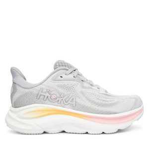 Buty do biegania Hoka. Szare buty sportowe Hoka, bez wzorów, bez zapięcia, do biegania. Za 499,99 zł.