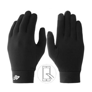 Rękawice uniseks 4F. Czarne rękawiczki 4f, na jesień, bez wzorów. Za 72,99 zł.