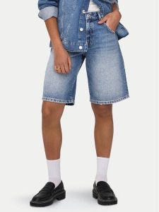 ONLY Bermudy Mate 15340976 Niebieski Baggy Fit. Niebieskie szorty ONLY, bez wzorów, z bawełny. Za 189,99 zł.