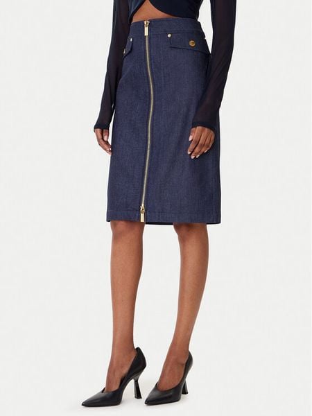 Marciano Guess Spódnica jeansowa 5YPD40 7457A Granatowy Slim Fit. Niebieskie spódnice Marciano Guess, z aplikacjami, z jeansu. Za 459,99 zł.