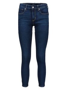 GAP Dżinsy - Skinny fit - w kolorze granatowym rozmiar: W33. Niebieskie jeansy GAP, bez wzorów, z podwyższonym stanem. Za 122,96 zł.