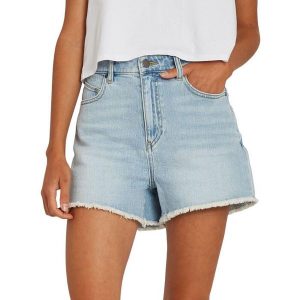 Spodenki turystyczne damskie Volcom Stoney Sun. Niebieskie spodenki sportowe Volcom, bez wzorów, z bawełny, sportowe. W wyprzedaży za 108,00 zł.