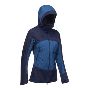 Kurtka trekkingowa damska Forclaz MT500 wodoodporna. Niebieskie kurtki FORCLAZ, m, bez wzorów, z tkaniny, bez kaptura. W wyprzedaży za 399,99 zł.