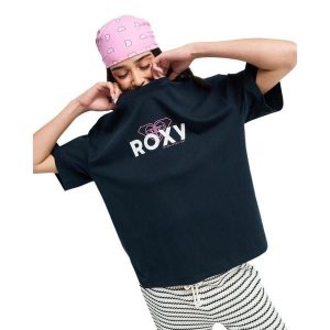 Koszulka z krótkim rękawem dla Kobiety HANGLOOSE ART Czarny. Szare bluzki Roxy, bez wzorów, z bawełny, bez ramiączek. Za 109,99 zł.