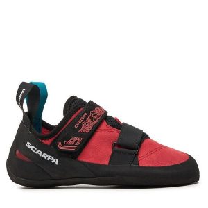 Buty wspinaczkowe Scarpa. Pomarańczowe buty sportowe Scarpa, bez wzorów, bez zapięcia. Za 339,99 zł.