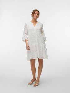 Vero Moda Sukienka w kolorze białym rozmiar: L. Białe sukienki Vero Moda, l, bez wzorów, z bawełny, bez kołnierzyka, bez ramiączek, mini. Za 128,95 zł.