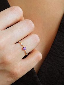DIA DIAMONDS Pozłacany pierścionek z diamentami i ametystem rozmiar: 58. Różowe pierścionki DIA DIAMONDS, z ametystem, pozłacane. Za 236,61 zł.