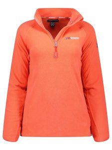 Geographical Norway Bluza polarowa "Tug" w kolorze pomarańczowym rozmiar: L. Czerwone bluzy Geographical Norway, l, bez wzorów, z materiału, bez kaptura. Za 98,42 zł.