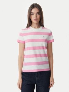 Tommy Jeans T-Shirt Flag DW0DW23801 Różowy jasny Regular Fit. Czerwone t-shirty Tommy Jeans, l, bez wzorów, z bawełny, bez kołnierzyka, bez ramiączek. Za 149,99 zł.