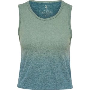 Króki top bez szwów damski Hummel Gradient. Zielone topy Hummel, bez wzorów, sportowe, bez kołnierzyka, bez ramiączek. Za 191,00 zł.