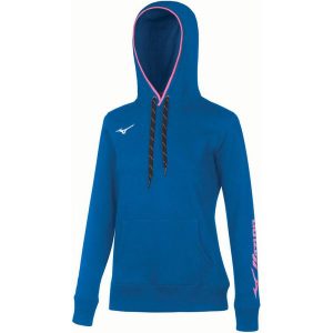 Damska bluza z kapturem Mizuno Wom. Niebieskie bluzy Mizuno, bez wzorów, z kapturem. Za 229,00 zł.