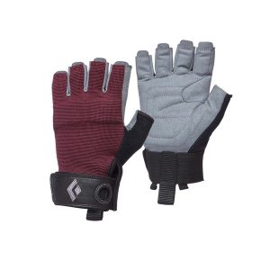 Damskie rękawiczki wspinaczkowe Black Diamond CRAG HALF-FINGER. Czerwone rękawiczki Black Diamond, bez wzorów. Za 148,50 zł.