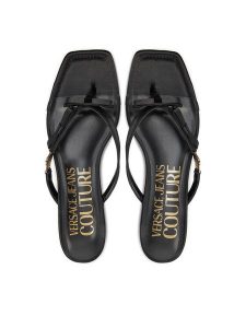 Versace Jeans Couture Japonki 76VA3S68 ZS185 899 Czarny. Czarne klapki Versace Jeans Couture, bez wzorów, z jeansu, bez obcasa. Za 369,99 zł.