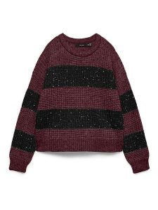 Vero Moda Sweter w kolorze bordowo-czarnym rozmiar: XL. Czarne swetry oversize Vero Moda, s, bez wzorów, z materiału, bez ramiączek. Za 104,99 zł.