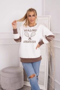 Bluza ocieplana Malibu ecru+mocca. Bluzy KESI, l, bez wzorów, z bawełny, bez kaptura. Za 218,51 zł.