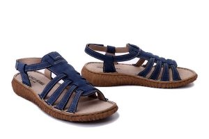 JOSEF SEIBEL 95207 616 530 Ronja 07 ocean, sandały damskie. Niebieskie sandały Josef Seibel, bez wzorów, ze skóry, bez obcasa, na obcasie, bez zapięcia. Za 209,94 zł.