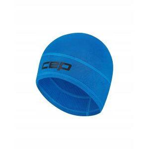 Ciepła zimowa czapka termiczna beanie unisex Core Run CEP. Niebieskie czapki CEP, bez wzorów, z elastanu, sportowe. Za 79,00 zł.