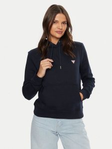 Guess Jeans Bluza W4YQ04 KC811 Granatowy Regular Fit. Niebieskie bluzy Guess Jeans, l, z aplikacjami, z bawełny, bez kaptura. Za 269,99 zł.