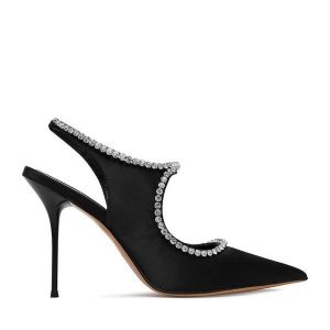 Szpilki Eva Minge. Czarne szpilki Eva Minge, bez wzorów, bez obcasa. Za 429,99 zł.