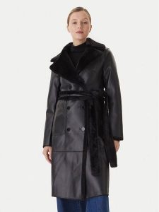 LOLA CASADEMUNT Płaszcz zimowy LF2501015 Czarny Regular Fit. Czarne płaszcze LOLA CASADEMUNT, na zimę, m, bez wzorów, z syntetyku, bez kaptura. Za 849,00 zł.