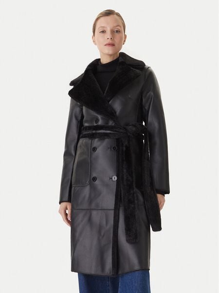 LOLA CASADEMUNT Płaszcz zimowy LF2501015 Czarny Regular Fit. Czarne płaszcze LOLA CASADEMUNT, na zimę, m, bez wzorów, z syntetyku, bez kaptura. Za 849,00 zł.