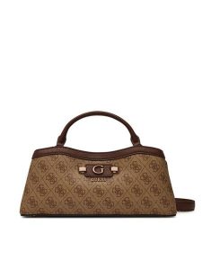 Guess Torebka Lindsey HWSG97 49050 Brązowy jasny. Brązowe kuferki Guess, z aplikacjami, ze skóry, bez dodatków. Za 584,99 zł.