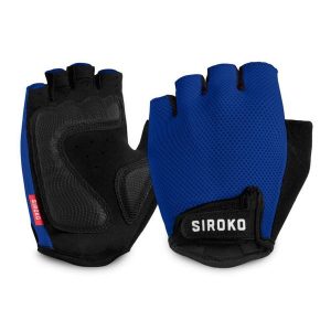 Rękawiczki rowerowe Kolarstwo Siroko Aero Dark Blue. Niebieskie rękawiczki SIROKO, bez wzorów, z nylonu. Za 85,00 zł.